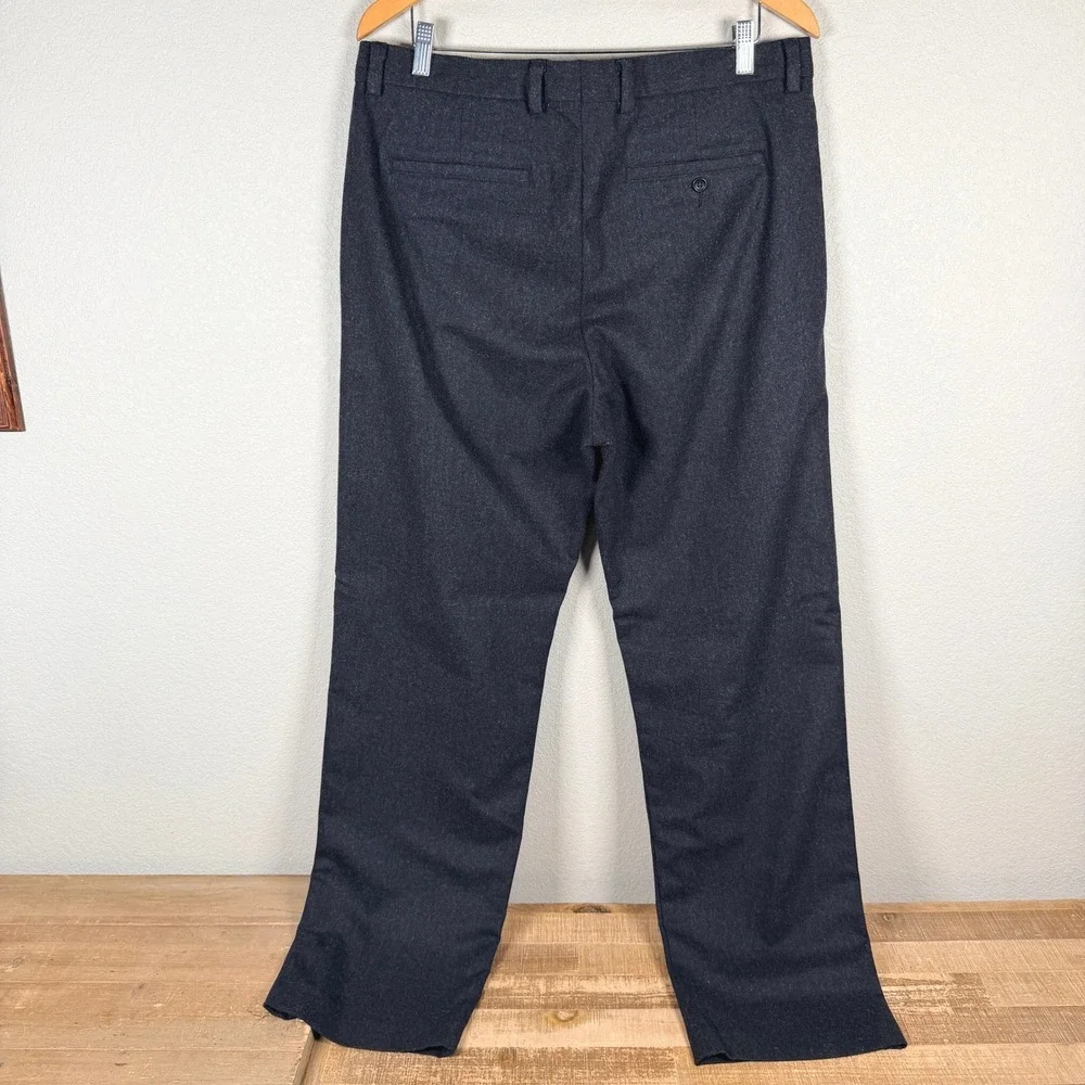 Banana Republic Gavin Pants Mens 36x34 Charcoal Gray Wool Blend Straight Leg